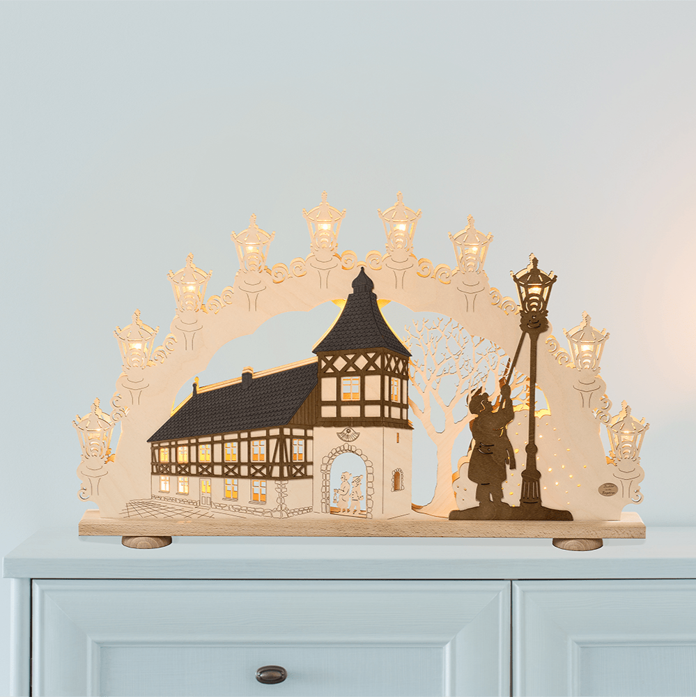 3D - Holz - Schwibbogen "Altstadtromantik" - WeihnachtsladenSAICO