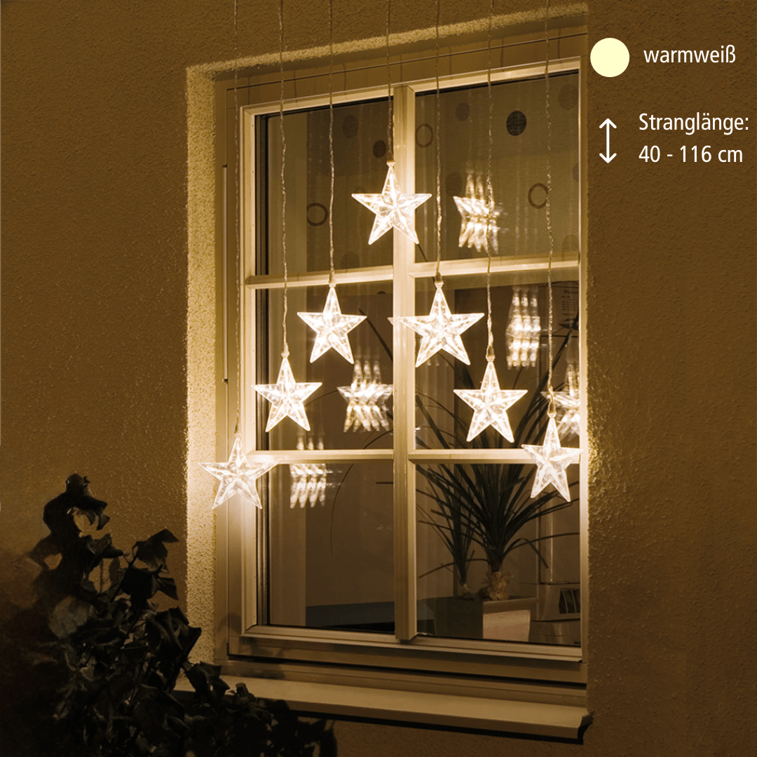 7 Sternen Vorhang mit ww LED - WeihnachtsladenKonstsmide