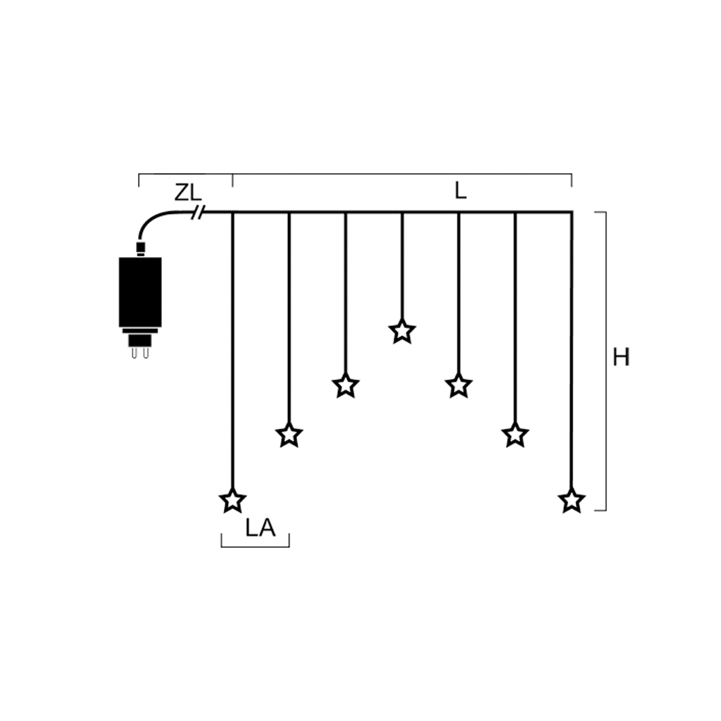 7 Sternen Vorhang mit ww LED - WeihnachtsladenKonstsmide