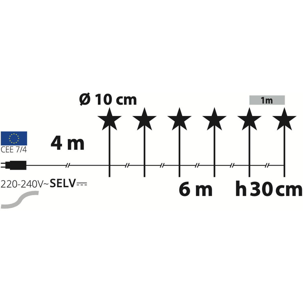LED Sterne 6er-Set