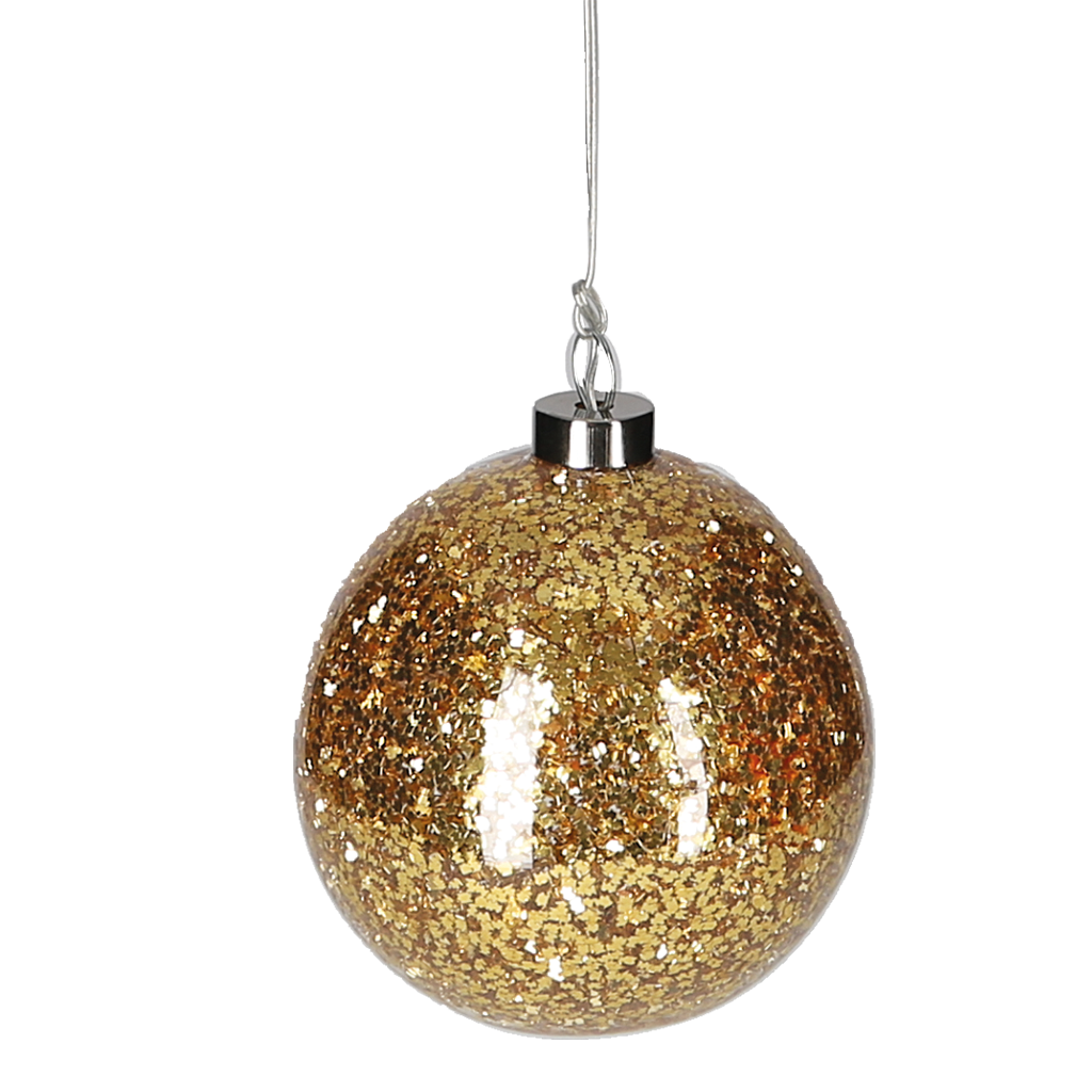 LED Glaskugel gold
