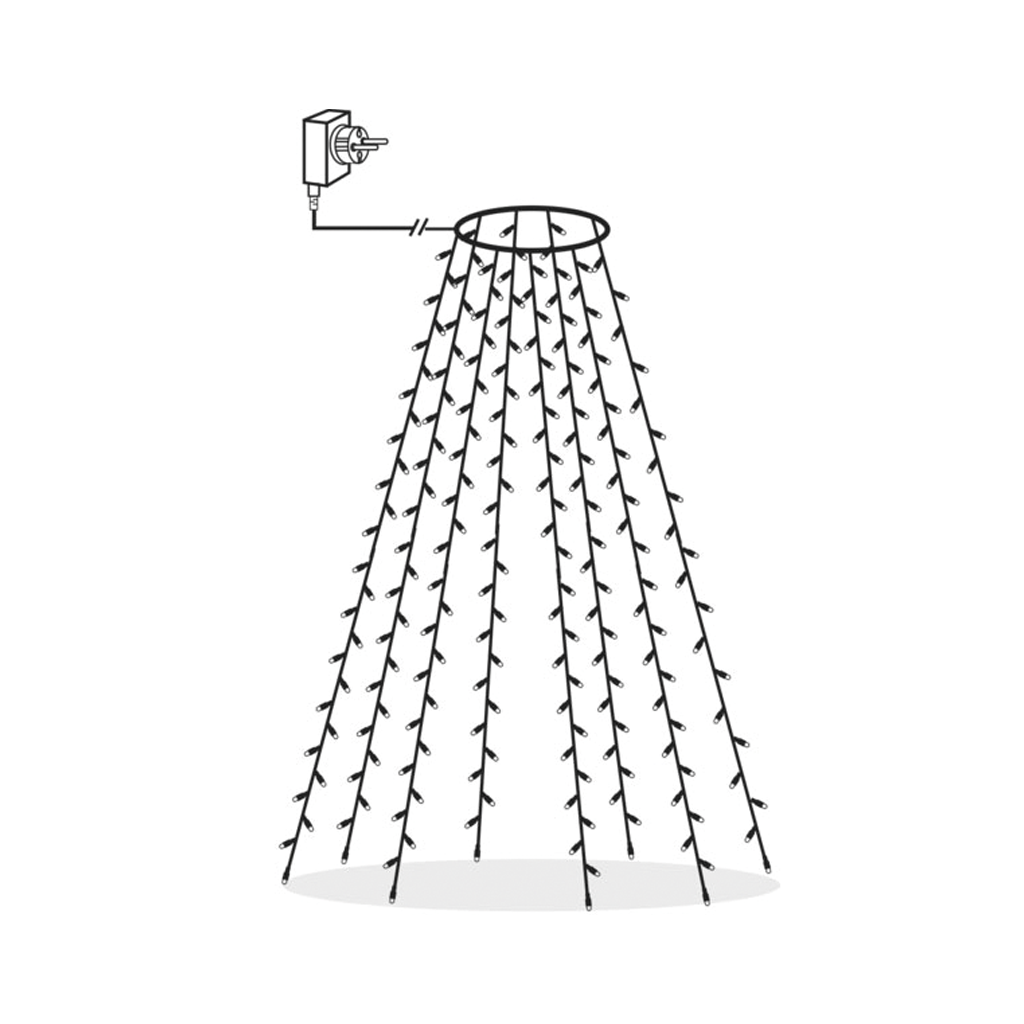 LED-Baumvorhang 160 tlg. au√üen