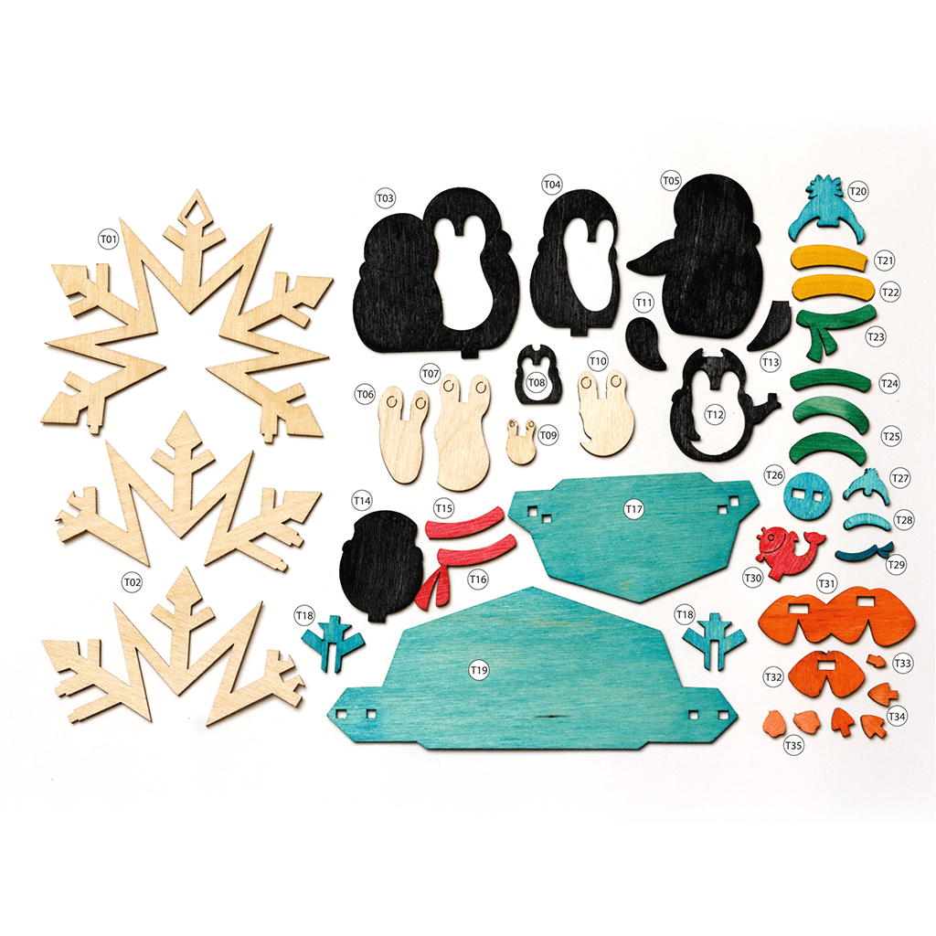 Bastelset 'Fensterbild Pinguinfamilie' - WeihnachtsladenDrechslerei Kuhnert