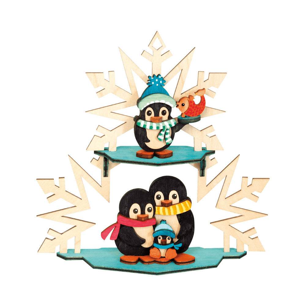 Bastelset 'Fensterbild Pinguinfamilie' - WeihnachtsladenDrechslerei Kuhnert