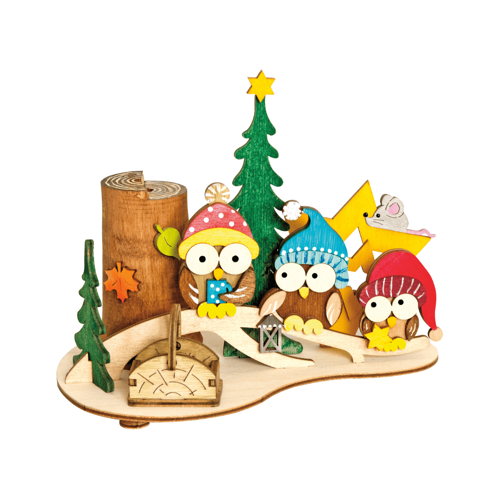 Bastelset Rauchhaus 'Eulen' - WeihnachtsladenDrechslerei Kuhnert