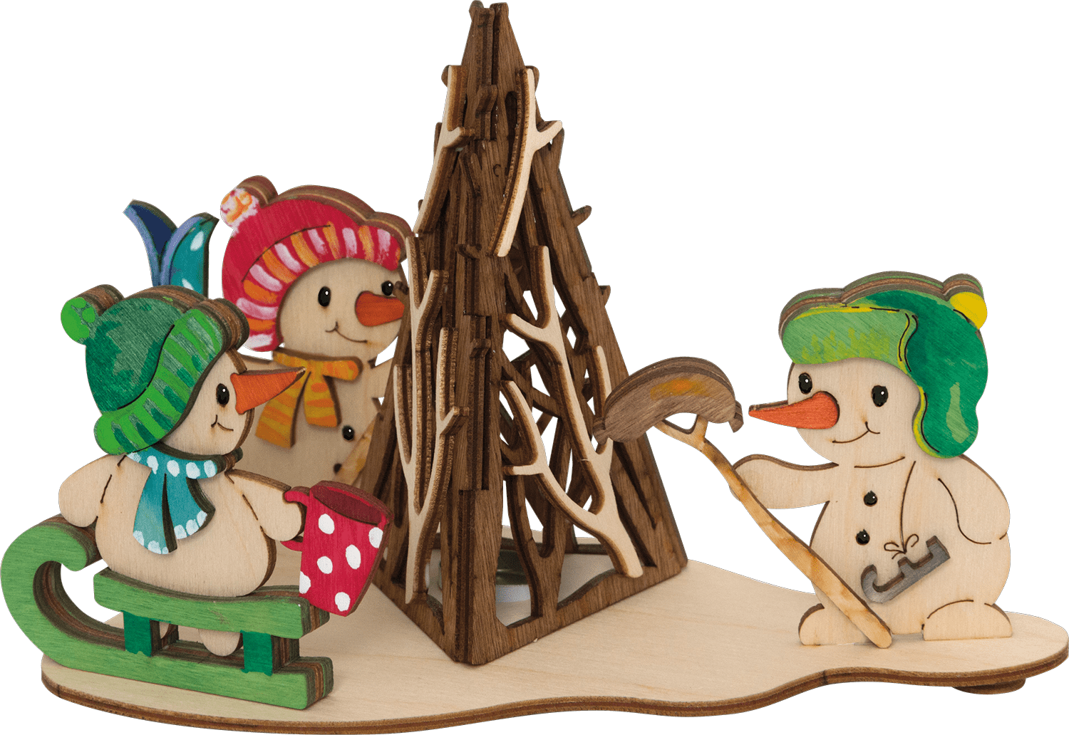 Bastelset 'Rauchhaus Schneemannsportler' - WeihnachtsladenDrechslerei Kuhnert