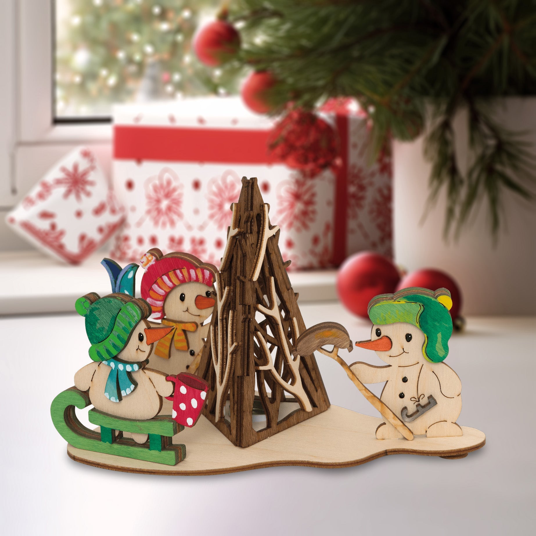 Bastelset 'Rauchhaus Schneemannsportler' - WeihnachtsladenDrechslerei Kuhnert