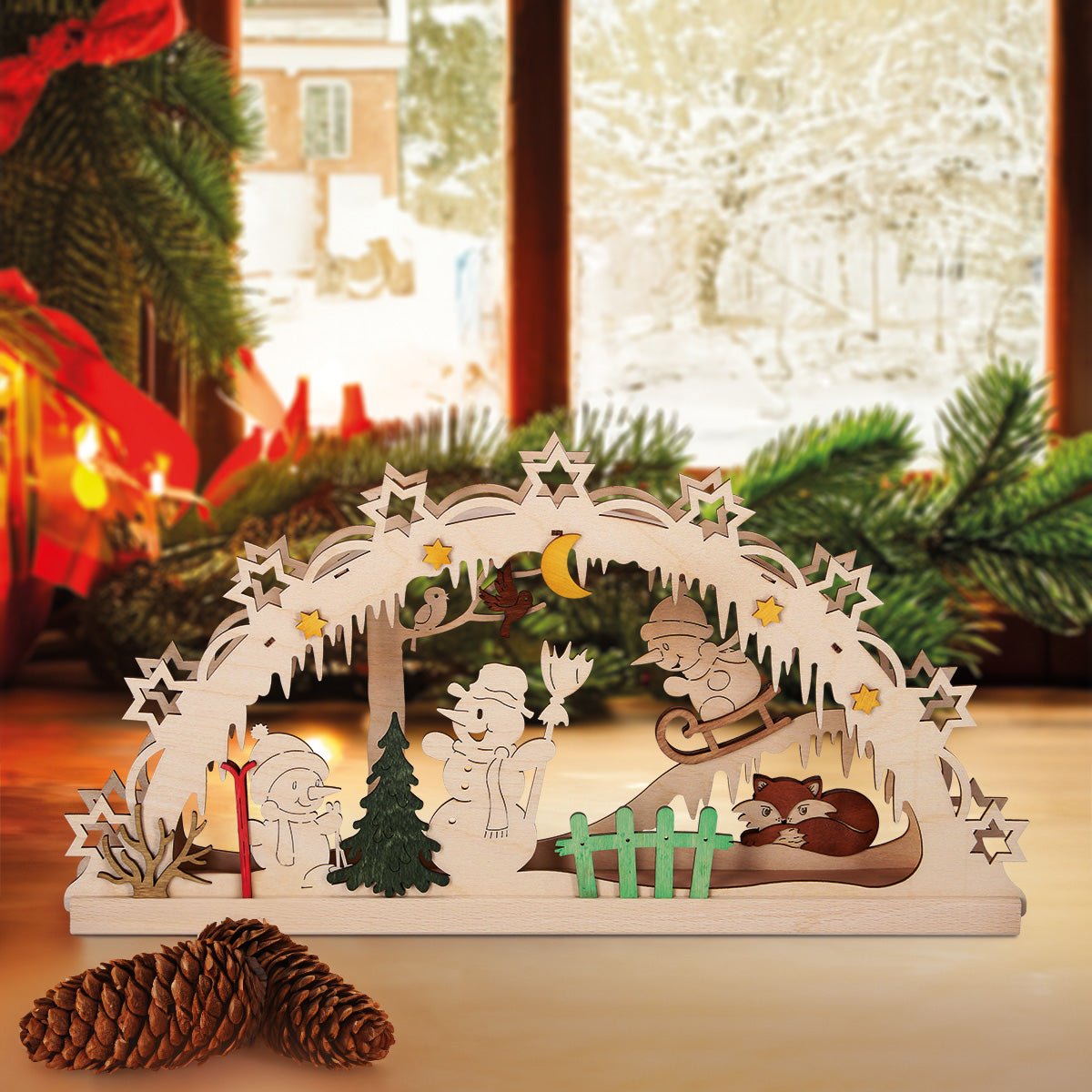 Bastelset Schwibbogen 'Schneemann' - WeihnachtsladenDrechslerei Kuhnert