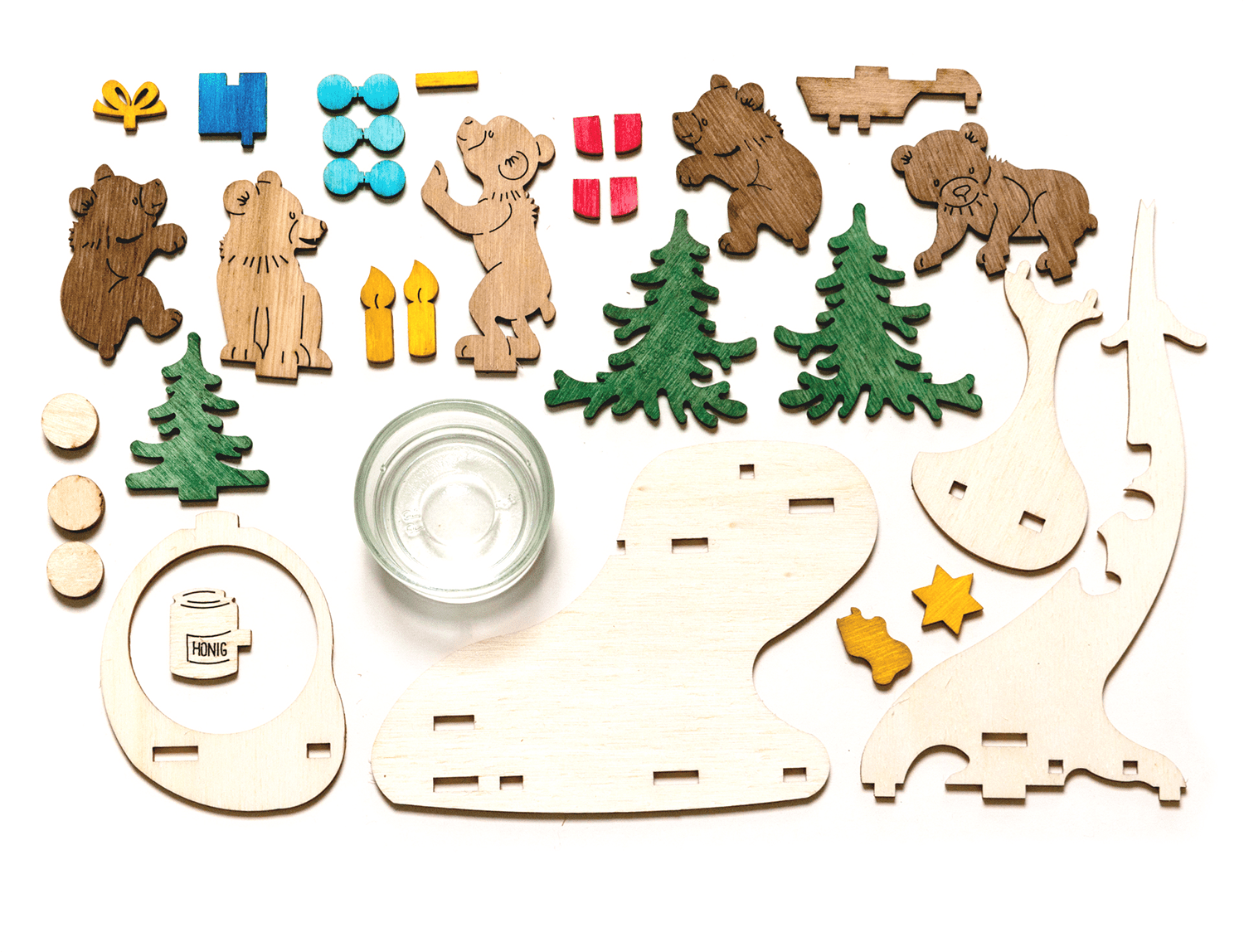 Bastelset Teelichthalter 'Bärenkinder' - WeihnachtsladenDrechslerei Kuhnert