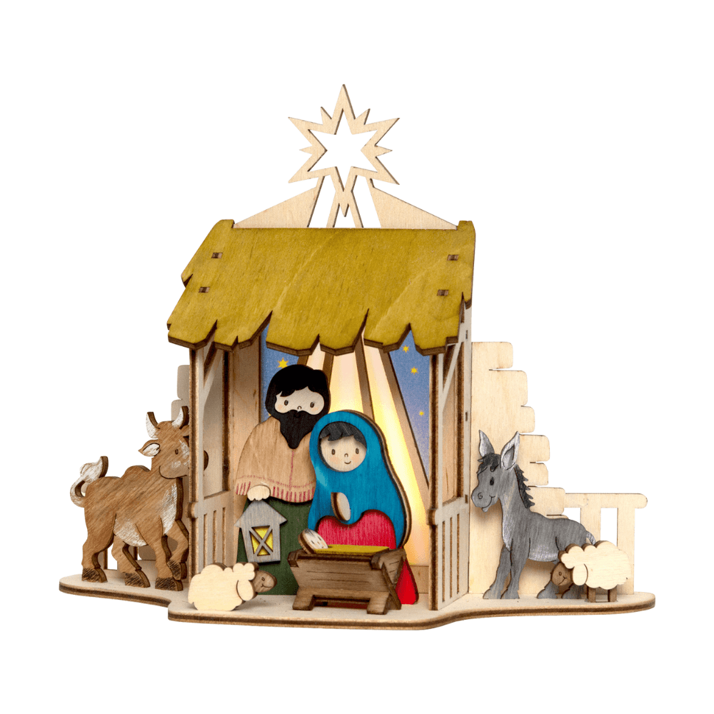 Bastelset 'Teelichthalter Krippe' - WeihnachtsladenDrechslerei Kuhnert