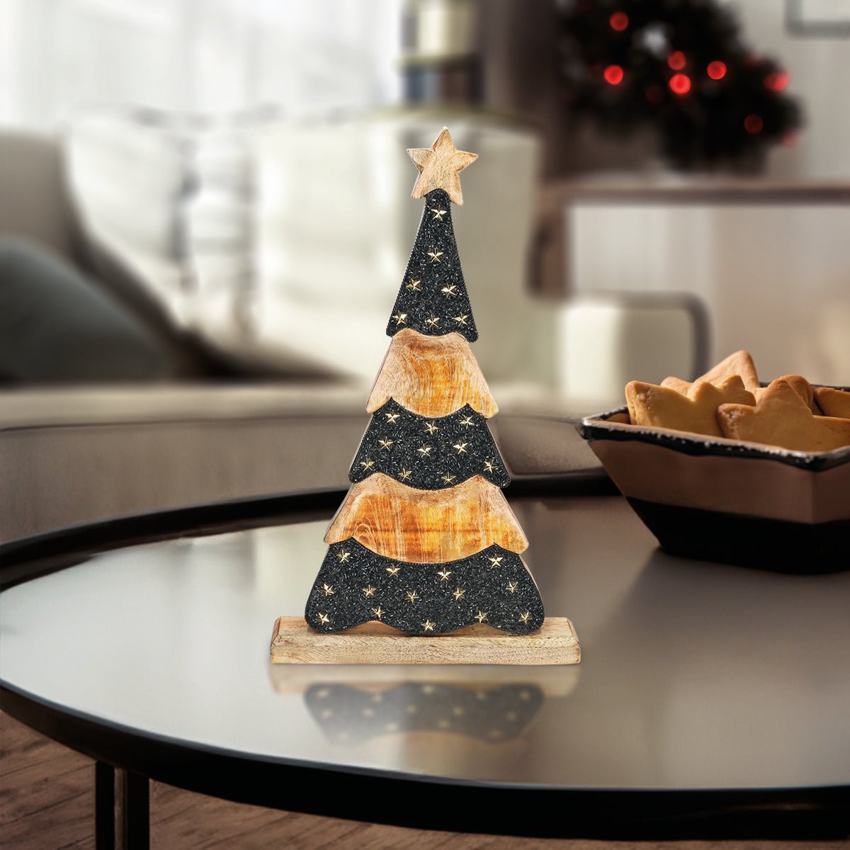 Baum schwarz - gold 31x51cm - WeihnachtsladenRiffelmacher & Weinberger