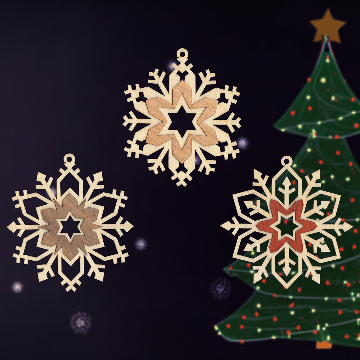 Baumschmuck 'Schneekristalle' - WeihnachtsladenDrechslerei Kuhnert