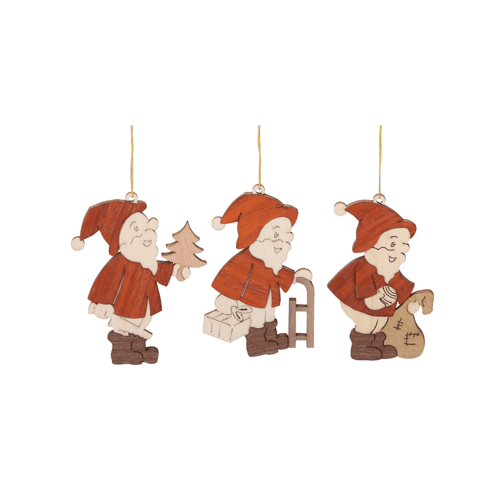 Baumschmuck - Set "Weihnachtsmänner" - WeihnachtsladenDrechslerei Kuhnert