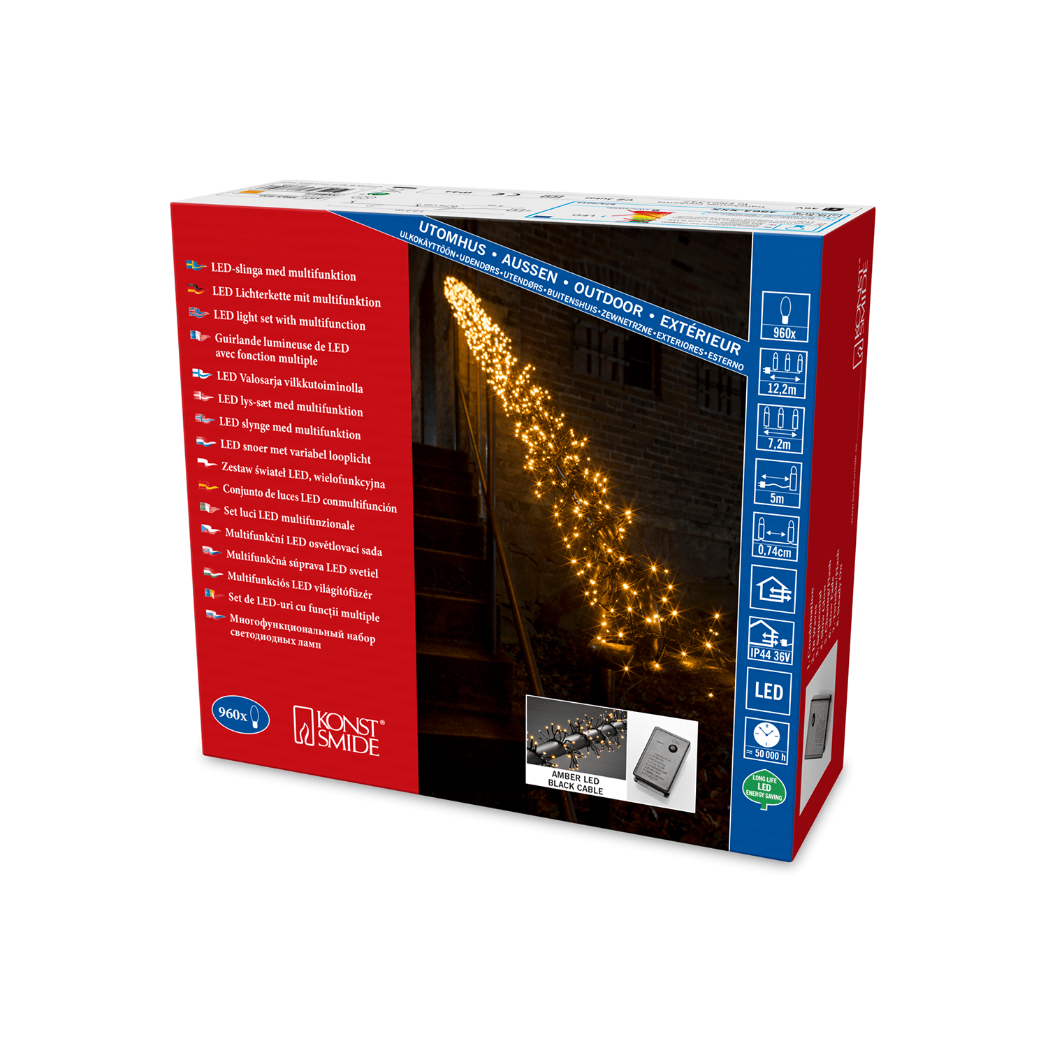 Bernsteinfarbene LED - Büschellichterkette für eine gemütliche Atmosphäre - WeihnachtsladenKonstsmide