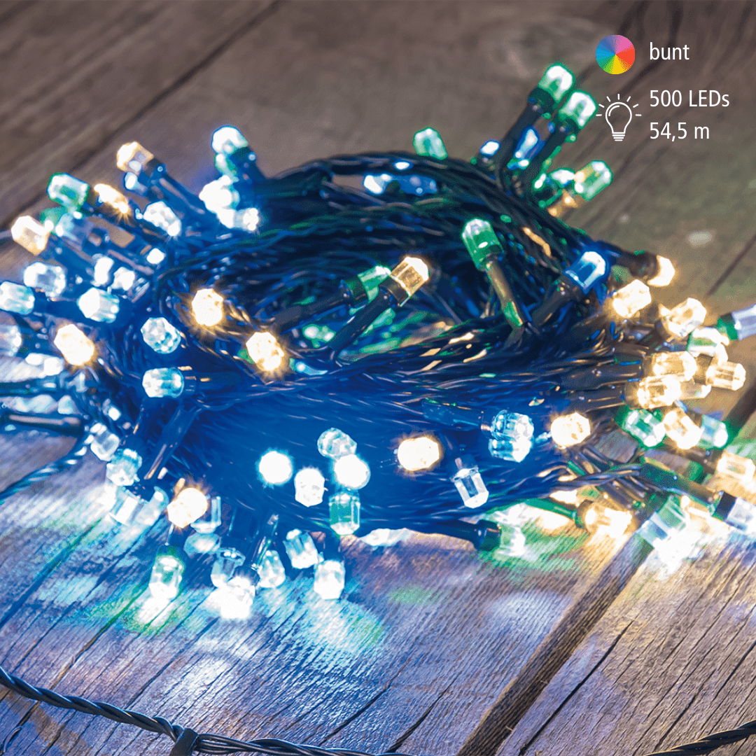 Bunte LED Lichterkette mit 500 Lichtern - WeihnachtsladenLotti
