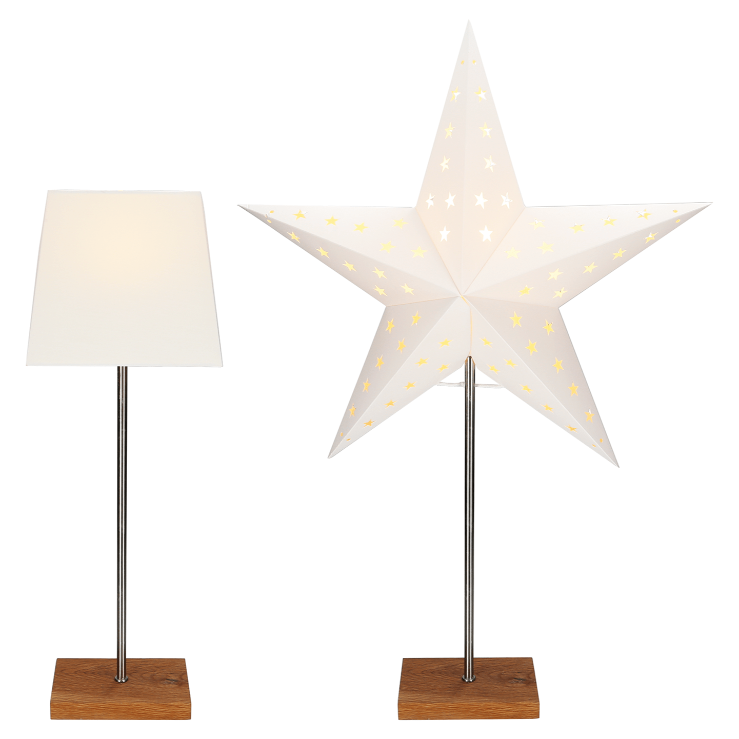 Dekorative Kombi - Leuchte mit Stern und Schirm - WeihnachtsladenStar Trading