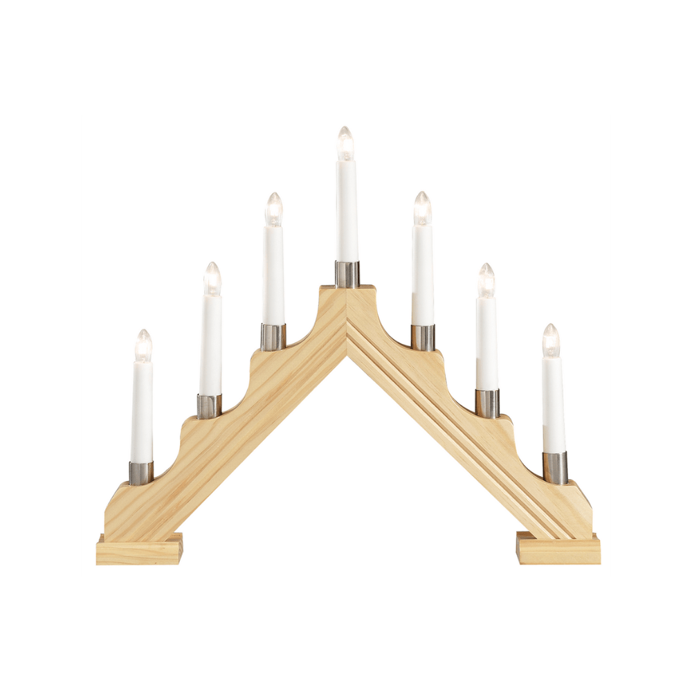 Dekorativer Holzleuchter mit Metallringen - WeihnachtsladenKonstsmide