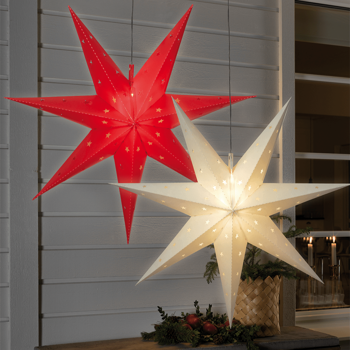 Dekorativer Outdoor - Stern mit warmweißen LEDs - WeihnachtsladenStar Trading