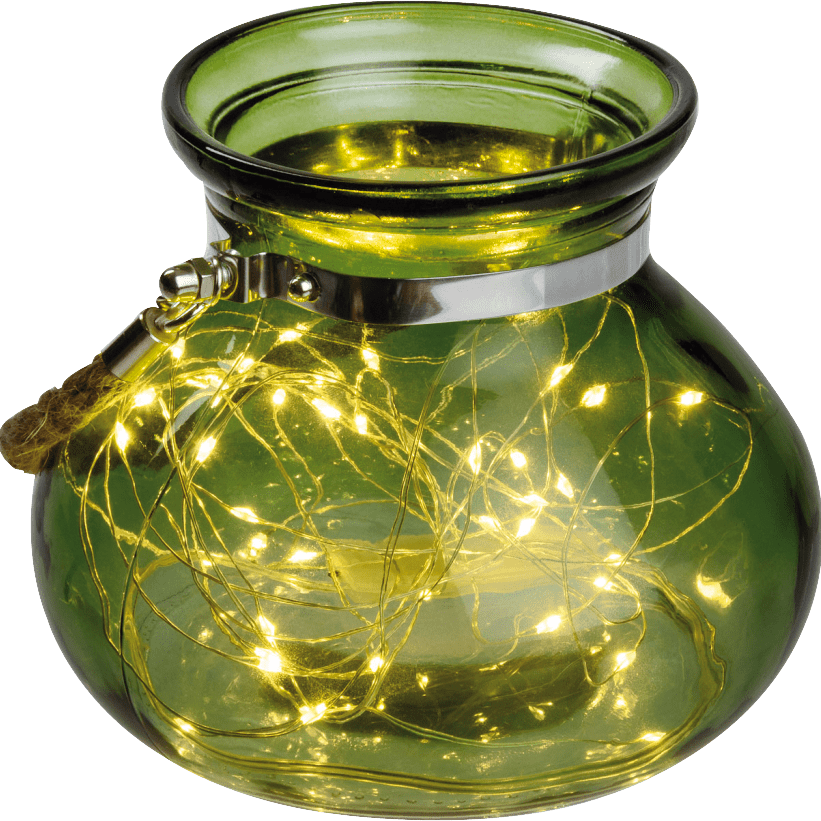 Dekoratives LED - Glas in Grün - WeihnachtsladenLotti
