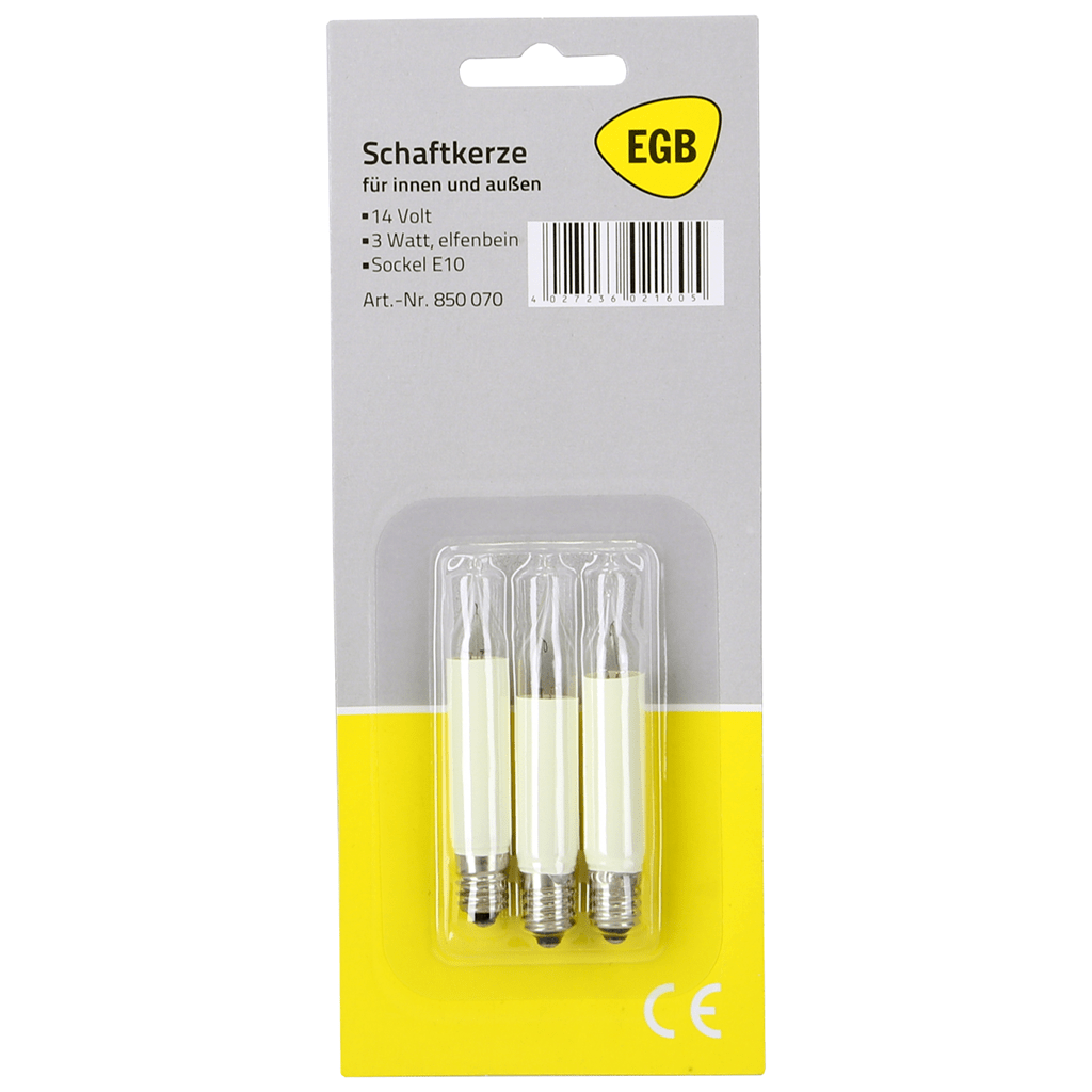 EGB Kleinschaftkerzen 14V/3W E10 - WeihnachtsladenEGB