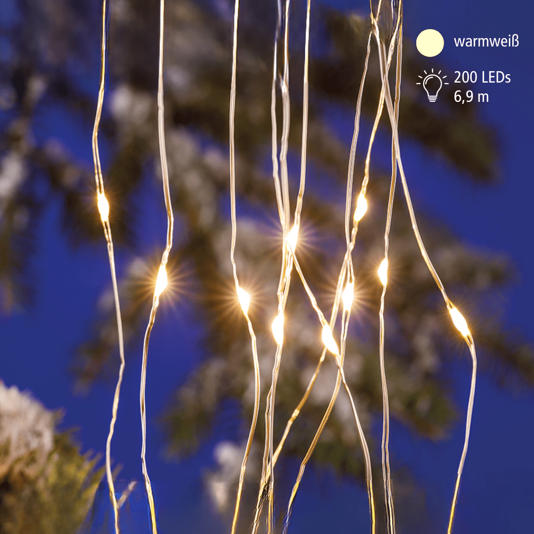 EGB LED - Micro - Bündel - Lichterkette 200 ww LED 10 Stränge - WeihnachtsladenEGB