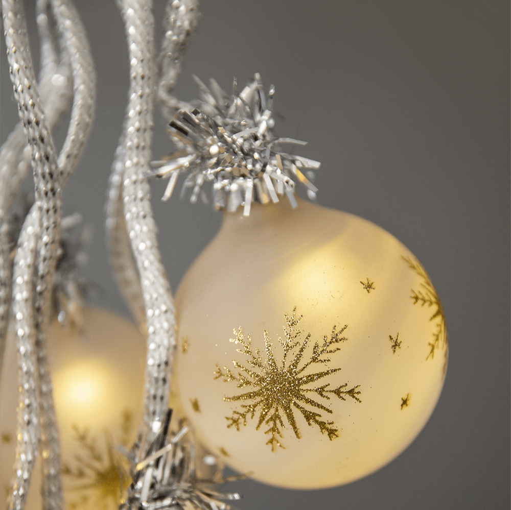 Elegantes LED - Glaskugelgehänge - WeihnachtsladenHeinz HANDELSKONTOR