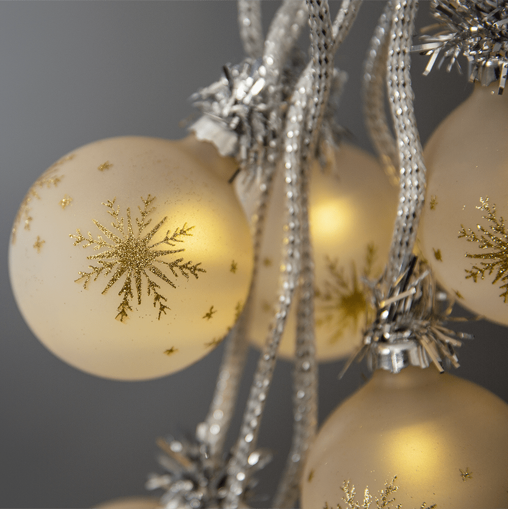 Elegantes LED - Glaskugelgehänge - WeihnachtsladenHeinz HANDELSKONTOR