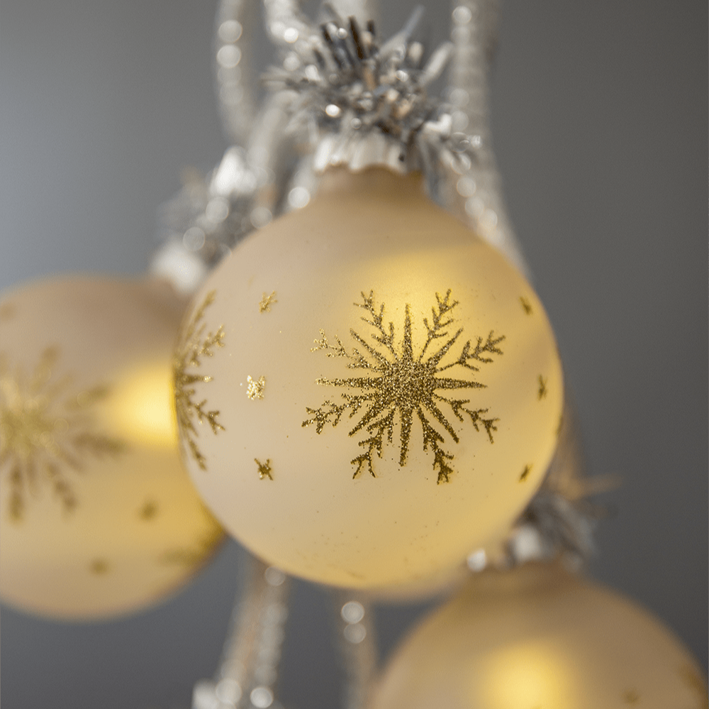 Elegantes LED - Glaskugelgehänge - WeihnachtsladenHeinz HANDELSKONTOR