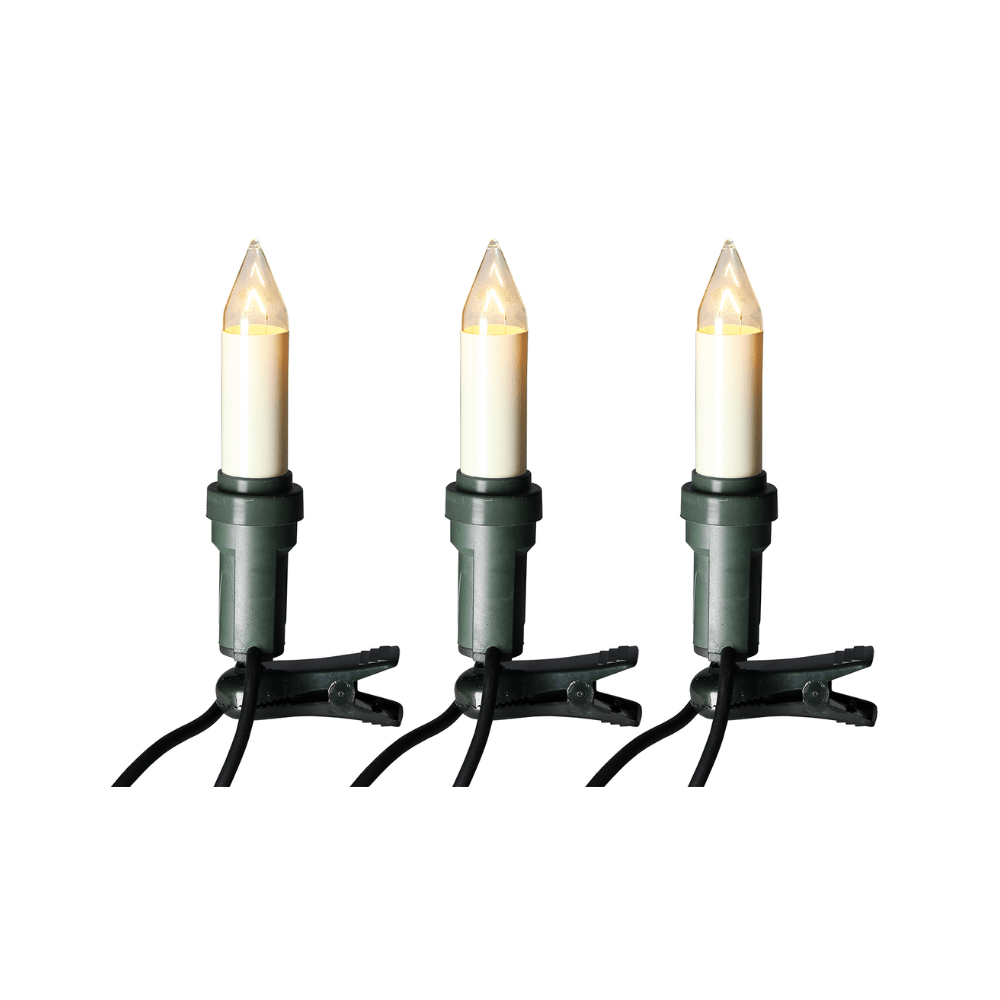 Elfenbein - Schaftkerzen - Lichterkette CAK 15 flg. - Weihnachtsladenhellum