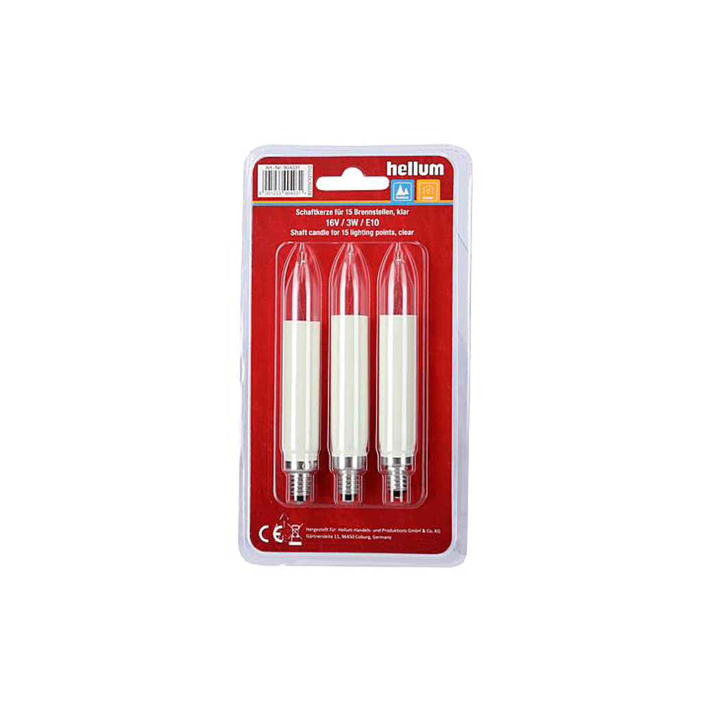 elfenbeinfarbenen Ersatzlämpchen für Schaftkerzkette (3 Stück) - Weihnachtsladenhellum