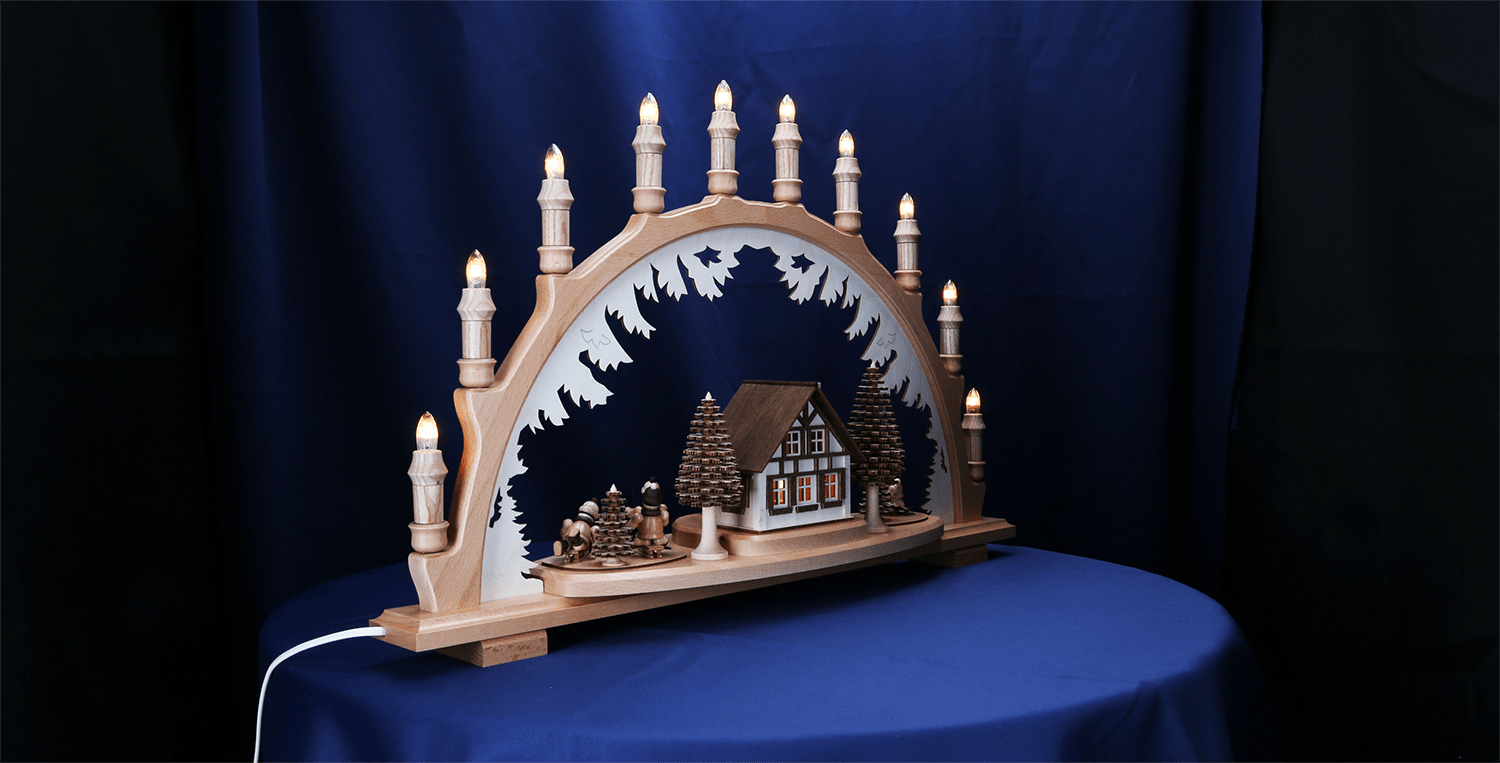 Erzgebirgischer Schwibbogen "Winterkinder" - WeihnachtsladenLenk & Sohn