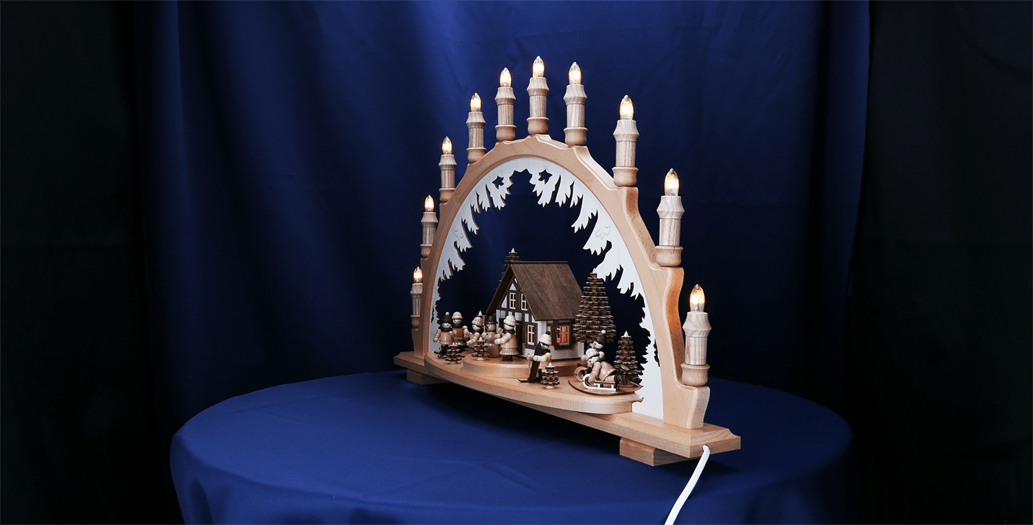 Erzgebirgischer Schwibbogen "Winterkinder" - WeihnachtsladenLenk & Sohn