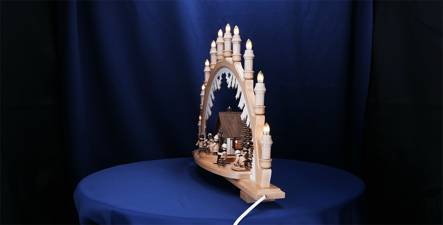 Erzgebirgischer Schwibbogen "Winterkinder" - WeihnachtsladenLenk & Sohn