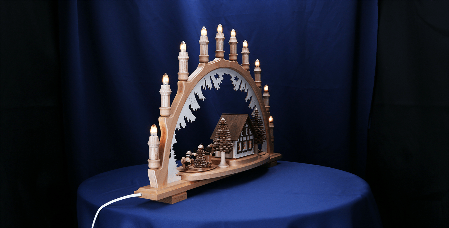 Erzgebirgischer Schwibbogen "Winterkinder" - WeihnachtsladenLenk & Sohn