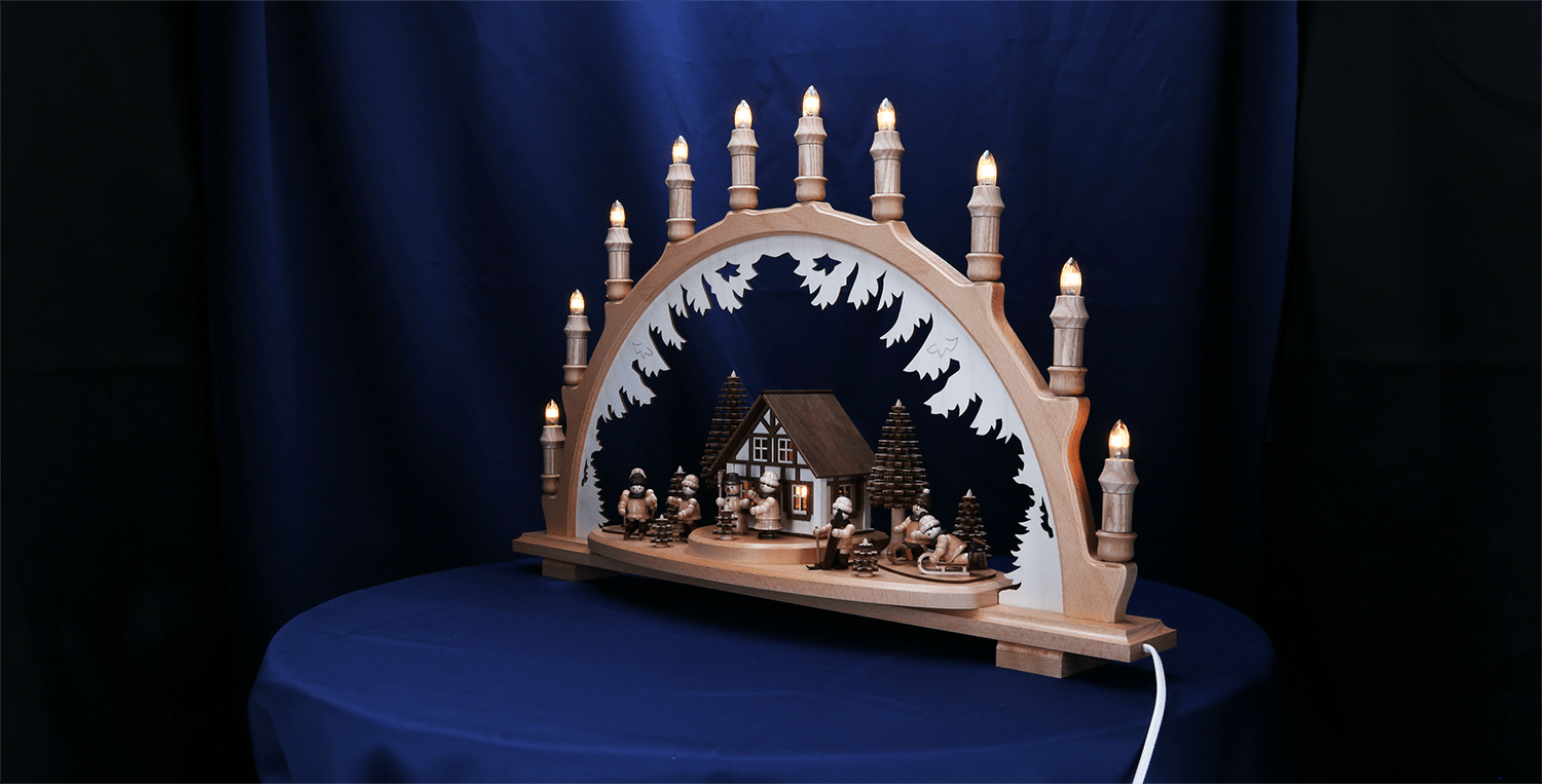 Erzgebirgischer Schwibbogen "Winterkinder" - WeihnachtsladenLenk & Sohn