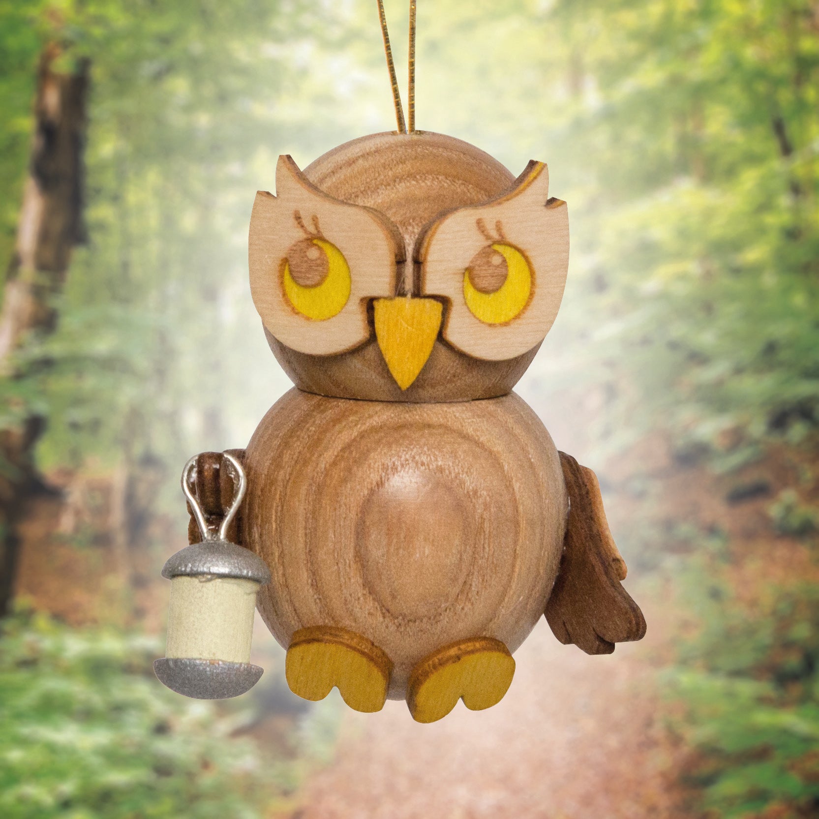 Eulenkinder 5er - Set zum Hängen - WeihnachtsladenDrechslerei Kuhnert