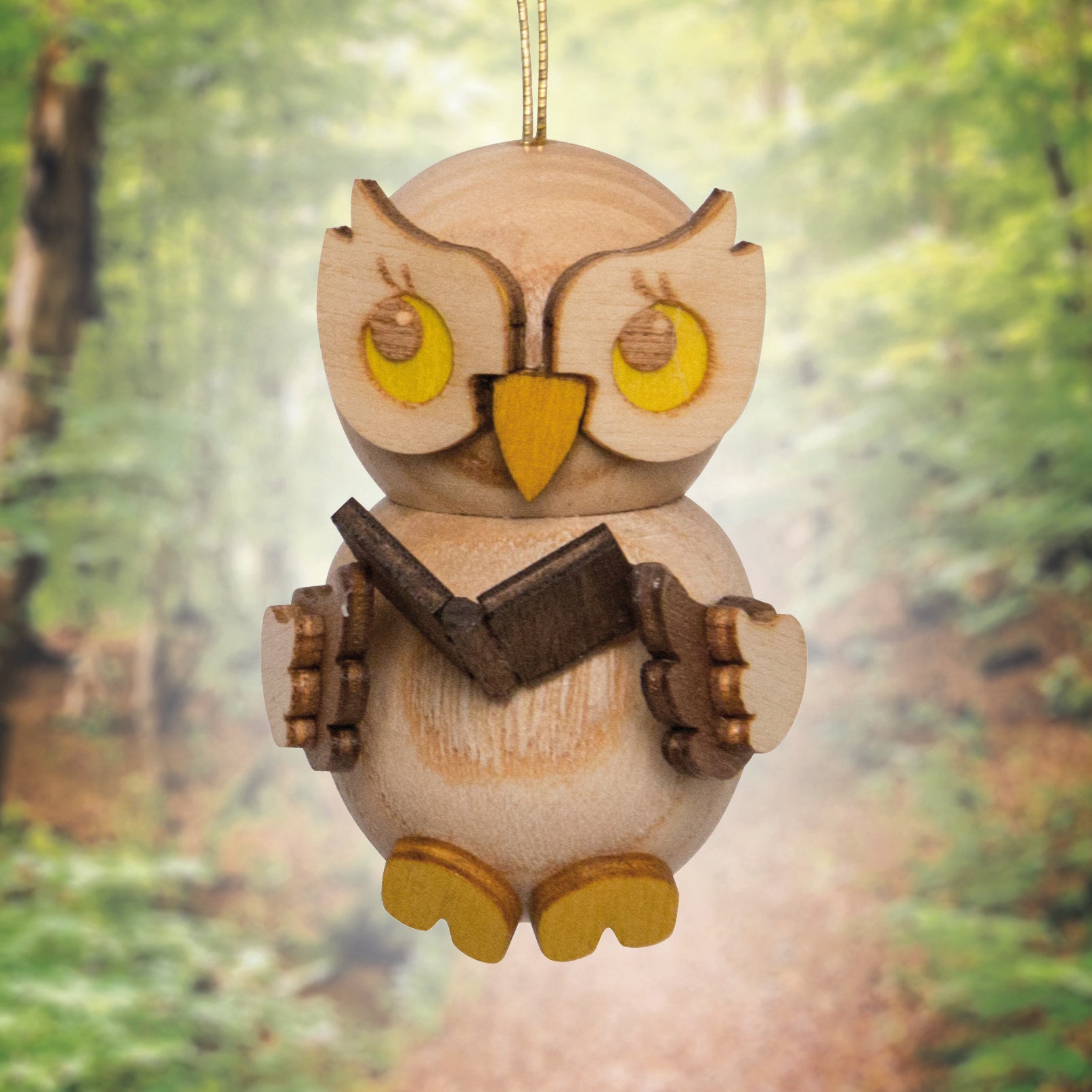 Eulenkinder 5er - Set zum Hängen - WeihnachtsladenDrechslerei Kuhnert