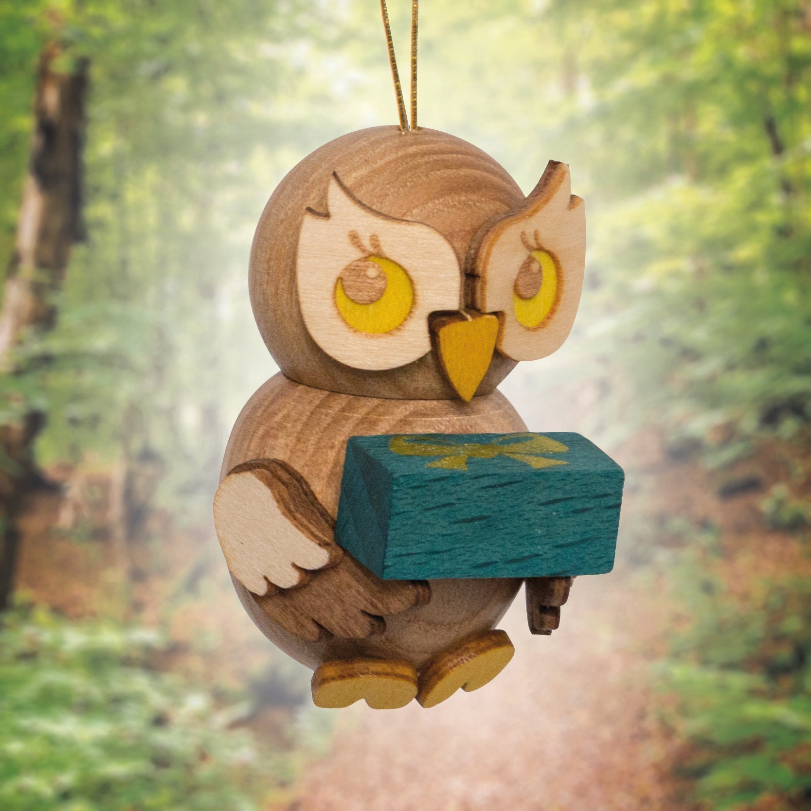 Eulenkinder 5er - Set zum Hängen - WeihnachtsladenDrechslerei Kuhnert