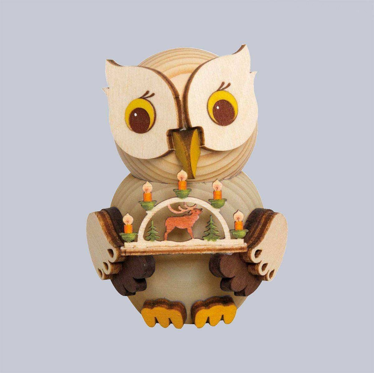 Eulenkinder 5er - Set zum Stellen - WeihnachtsladenDrechslerei Kuhnert