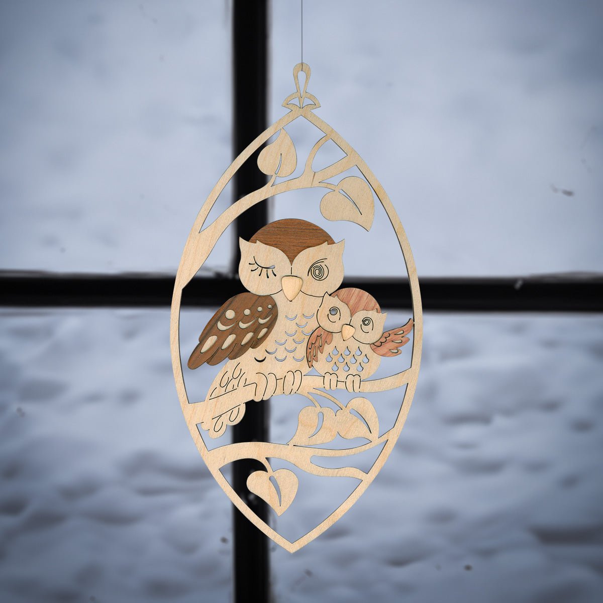 Fensterbild 'Eule' - WeihnachtsladenDrechslerei Kuhnert