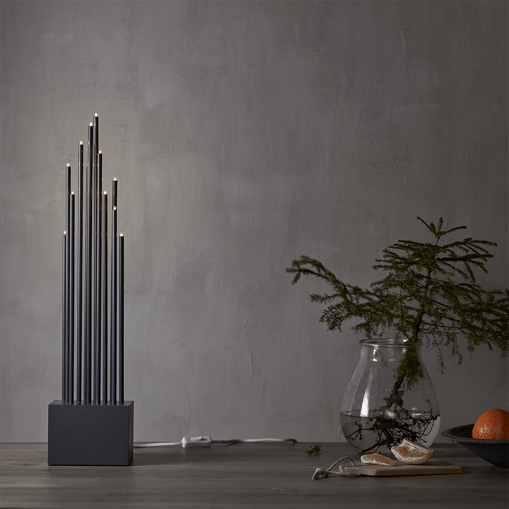 Fensterleuchter 'Buzz' dunkelgrau 65,5cm - WeihnachtsladenStar Trading