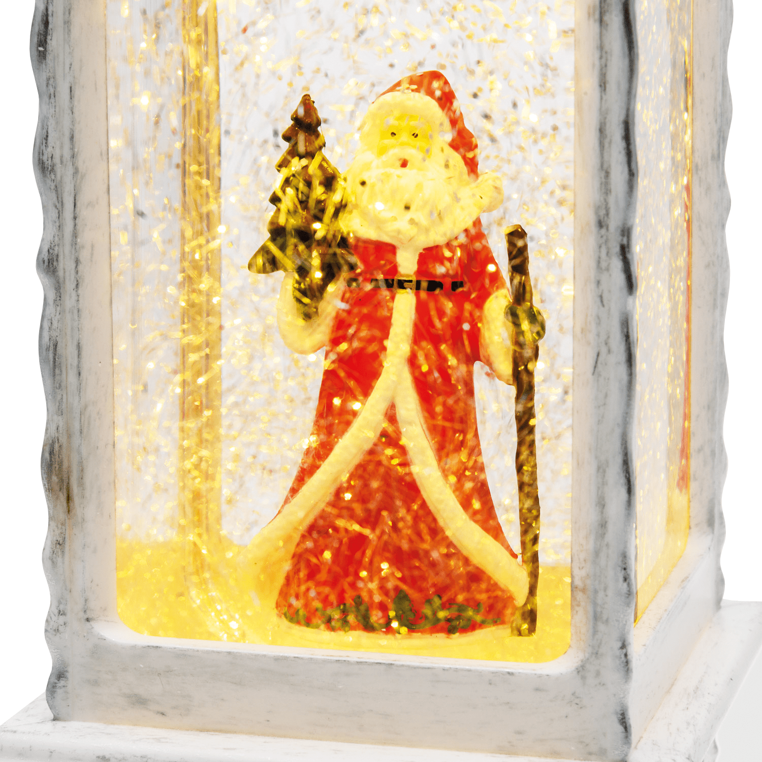 Festliche LED - Laterne mit Schneeglitzer - WeihnachtsladenLotti