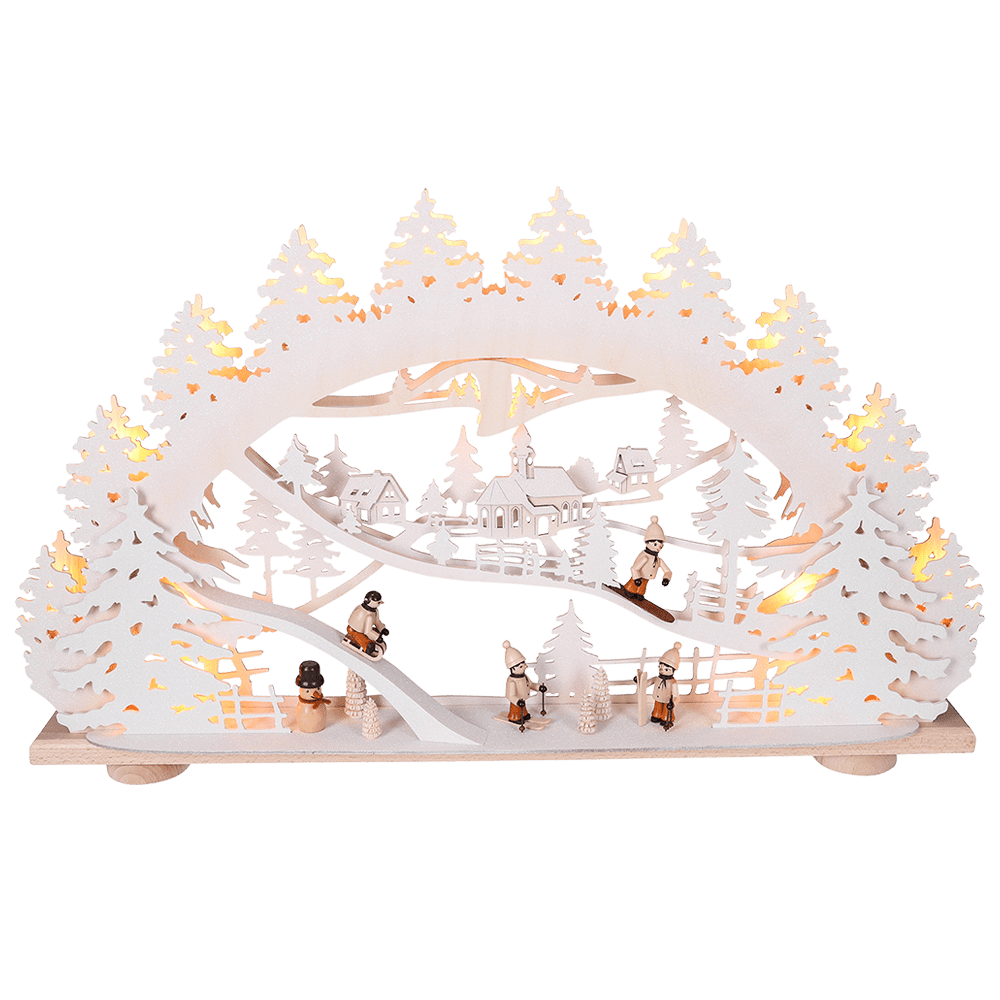 Handgefertigter Holzlichterbogen 'Wintertraum' - WeihnachtsladenSAICO