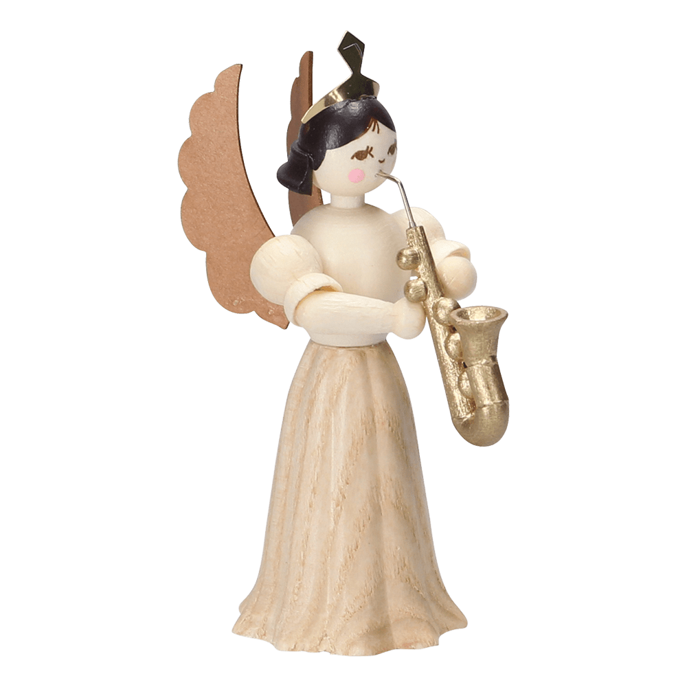 Handgefertigter Langrockengel mit Saxophon - WeihnachtsladenDrechslerei Kuhnert