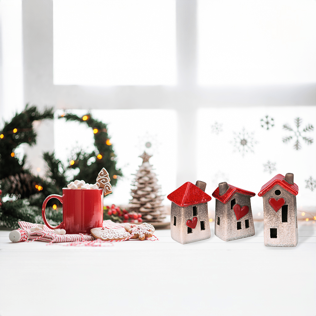 Häuser 3er - Set - WeihnachtsladenSöllner Floristik