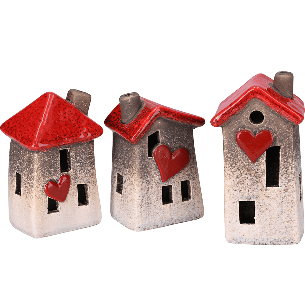 Häuser - Set aus Keramik - WeihnachtsladenSöllner Floristik