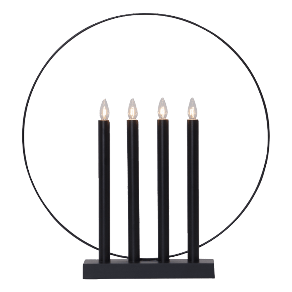 Holz - Leuchter 'Glory' schwarz 644 - 62 - WeihnachtsladenStar Trading