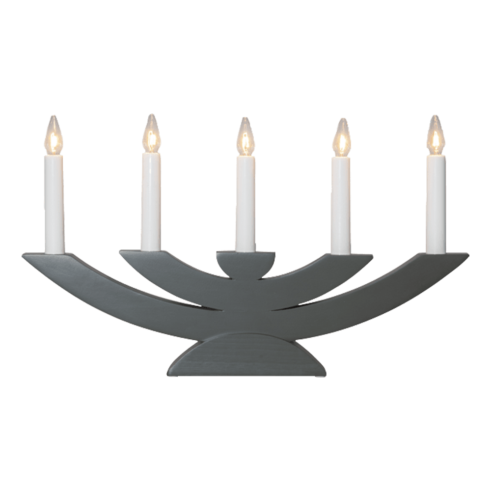 Holz - Leuchter "Navida" dunkelgrau - WeihnachtsladenStar Trading