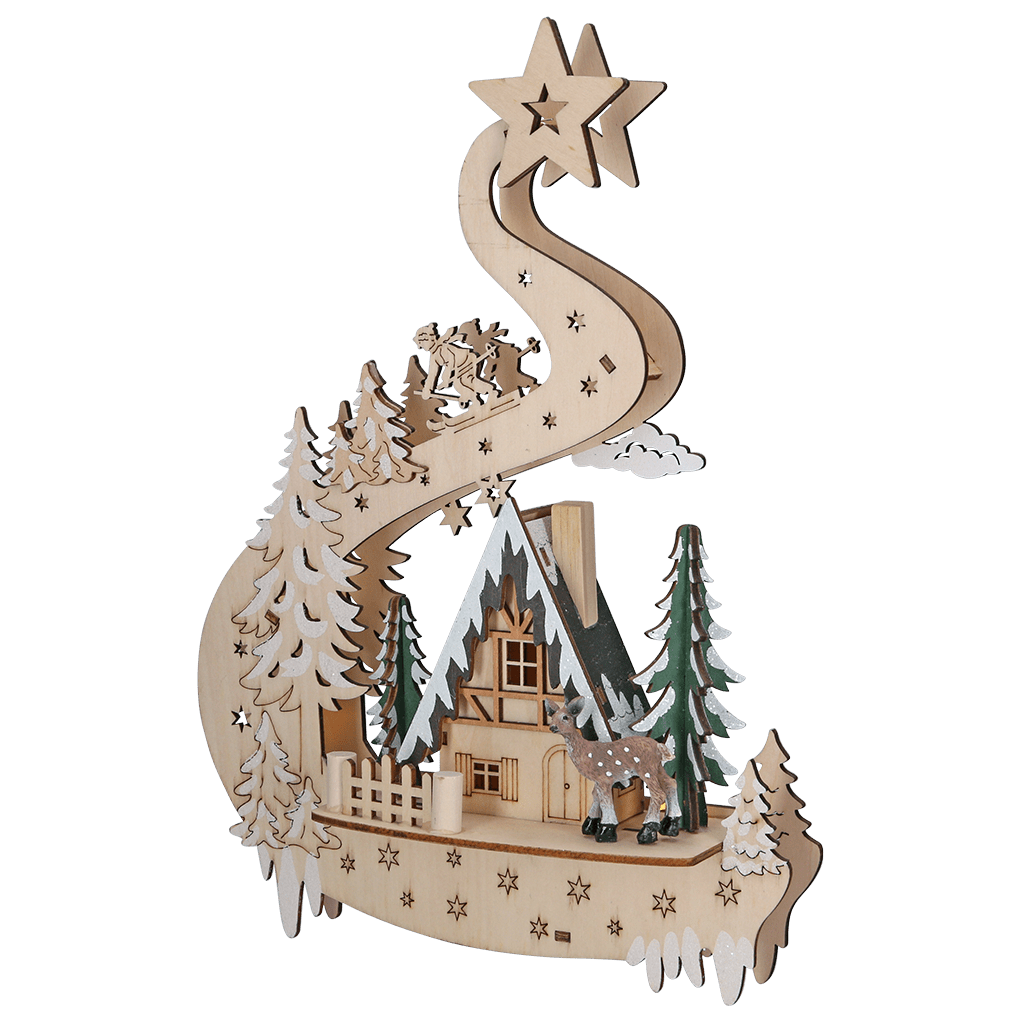 Holz - Leuchter 'Winterwald' - WeihnachtsladenSAICO