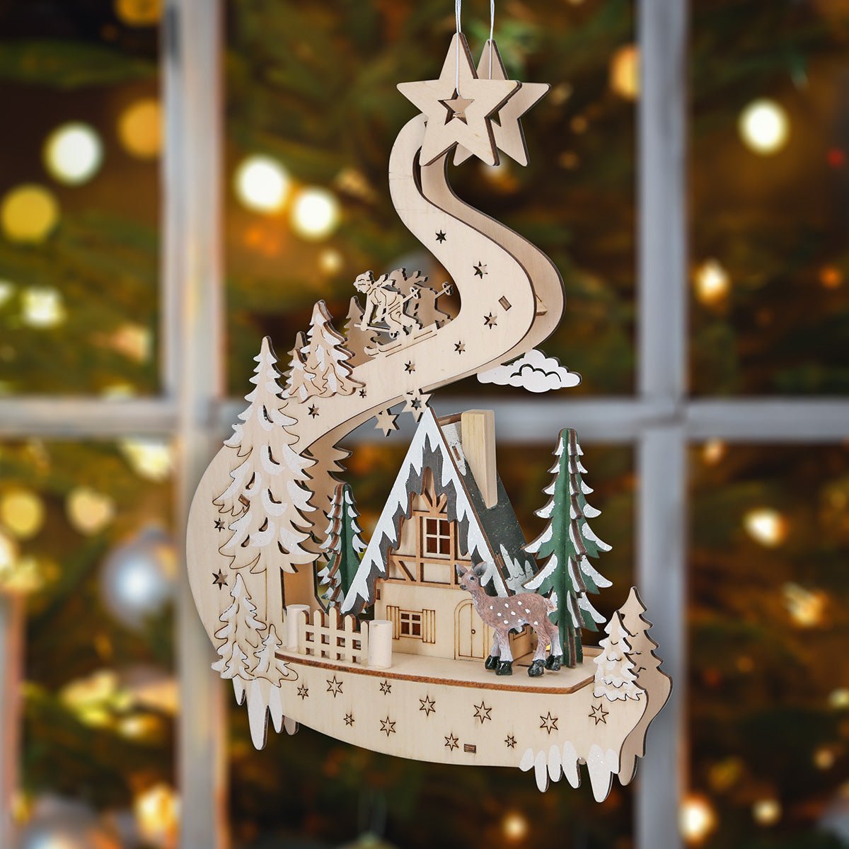 Holz - Leuchter 'Winterwald' - WeihnachtsladenSAICO